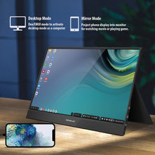 Load image into Gallery viewer, 15.6inch touch panel portable monitor usb type c HDMI-compatible computer touch monitor for ps4 switch xbox one laptop phone