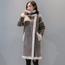 Load image into Gallery viewer, Women Faux Leather Lambs Wool Coat Female Long Thick Warm Shearling Coats Suede Leather Jackets Autumn Winter Female Outerwear - Larry's Anything Goes