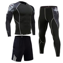 Load image into Gallery viewer, Gym Men's Running Fitness Sportswear Athletic Physical Training Clothes Sports Suits Workout Jogging Rashguard Men's Kit - Larry's Anything Goes
