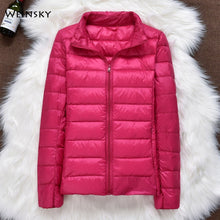 Load image into Gallery viewer, Winter Women Ultralight Thin Down Jacket White Duck Down Hooded Jackets Long Sleeve Warm Coat Parka Female Portable Outwear - Larry's Anything Goes