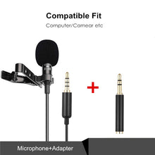 Load image into Gallery viewer, 1.5m Mini Portable Lavalier Microphone Condenser Clip-on Lapel Mic Wired Mikrofo/Microfon for Phone for Laptop PC - Larry's Anything Goes