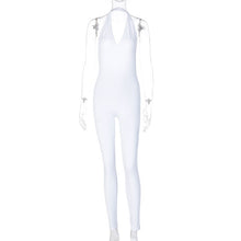 Load image into Gallery viewer, Simenual Solid Bodycon Halter Women Long Jumpsuits Skinny Backless Sleeveless Workout Overalls Sportswear Fashion Basic Jumpsuit - Larry's Anything Goes