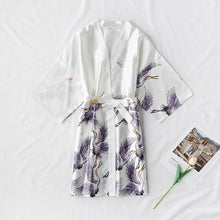 Load image into Gallery viewer, Fashion Satin Robe Female Bathrobe Sexy peignoir femme Silk Kimono Bride Dressing gown sleepwear Night Grow For Women - Larry's Anything Goes