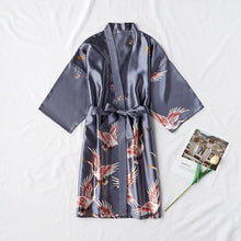 Load image into Gallery viewer, Fashion Satin Robe Female Bathrobe Sexy peignoir femme Silk Kimono Bride Dressing gown sleepwear Night Grow For Women - Larry's Anything Goes