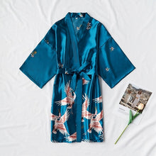 Load image into Gallery viewer, Fashion Satin Robe Female Bathrobe Sexy peignoir femme Silk Kimono Bride Dressing gown sleepwear Night Grow For Women - Larry's Anything Goes