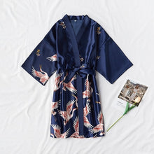 Load image into Gallery viewer, Fashion Satin Robe Female Bathrobe Sexy peignoir femme Silk Kimono Bride Dressing gown sleepwear Night Grow For Women - Larry's Anything Goes