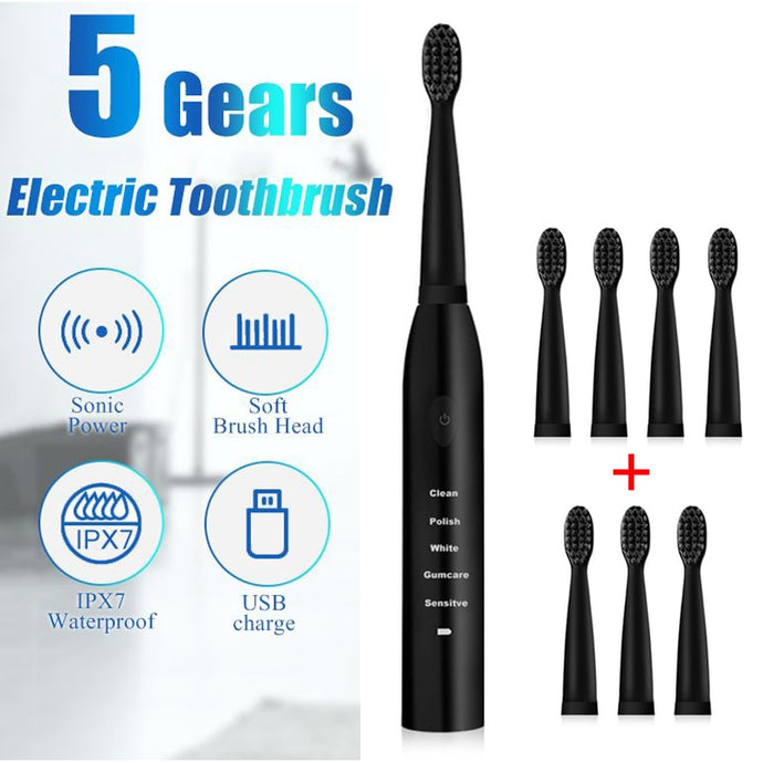Electric Toothbrush Powerful Ultrasonic Sonic USB Charge Rechargeable Tooth Washable Electronic Whitening Teeth Brush DropShip - Larry's Anything Goes