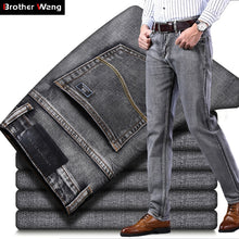 Load image into Gallery viewer, 2020 New Men's Stretch Regular Fit Jeans Business Casual Classic Style Fashion Denim Trousers Male Black Blue Gray Pants - Larry's Anything Goes