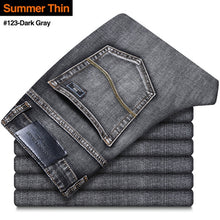 Load image into Gallery viewer, 2020 New Men's Stretch Regular Fit Jeans Business Casual Classic Style Fashion Denim Trousers Male Black Blue Gray Pants - Larry's Anything Goes