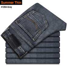 Load image into Gallery viewer, 2020 New Men's Stretch Regular Fit Jeans Business Casual Classic Style Fashion Denim Trousers Male Black Blue Gray Pants - Larry's Anything Goes