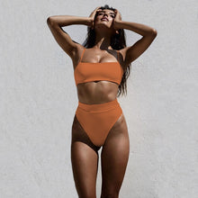 Load image into Gallery viewer, ZTVitality Sexy Bikinis Solid Push Up Bikini 2021 Hot Sale Padded Bra Straps High Waist Swimsuit Female Swimwear Women Biquini - Larry's Anything Goes