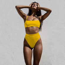 Load image into Gallery viewer, ZTVitality Sexy Bikinis Solid Push Up Bikini 2021 Hot Sale Padded Bra Straps High Waist Swimsuit Female Swimwear Women Biquini - Larry's Anything Goes