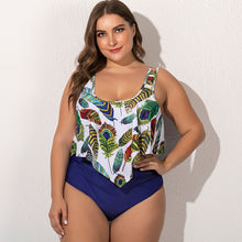 Load image into Gallery viewer, 2021 Summer Plus Size Two Pieces Women's Bikinis Set Cactus/Letter Printed Ruffle Big Swimsuit Large Female Swimming Suits 5XL - Larry's Anything Goes