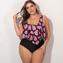 Load image into Gallery viewer, 2021 Summer Plus Size Two Pieces Women's Bikinis Set Cactus/Letter Printed Ruffle Big Swimsuit Large Female Swimming Suits 5XL - Larry's Anything Goes