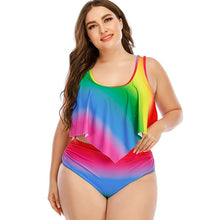 Load image into Gallery viewer, 2021 Summer Plus Size Two Pieces Women's Bikinis Set Cactus/Letter Printed Ruffle Big Swimsuit Large Female Swimming Suits 5XL - Larry's Anything Goes