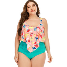 Load image into Gallery viewer, 2021 Summer Plus Size Two Pieces Women's Bikinis Set Cactus/Letter Printed Ruffle Big Swimsuit Large Female Swimming Suits 5XL - Larry's Anything Goes