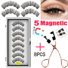 Load image into Gallery viewer, LEKOFO 4 Pairs 5 Magnet Magnetic False Eyelashes Handmade Mink Eye Lashes faux cils magnetique 3D Natural magnetic Lashes WSP - Larry's Anything Goes