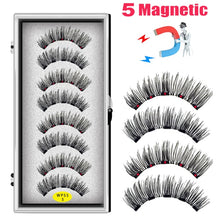 Load image into Gallery viewer, LEKOFO 4 Pairs 5 Magnet Magnetic False Eyelashes Handmade Mink Eye Lashes faux cils magnetique 3D Natural magnetic Lashes WSP - Larry's Anything Goes