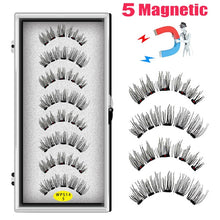Load image into Gallery viewer, LEKOFO 4 Pairs 5 Magnet Magnetic False Eyelashes Handmade Mink Eye Lashes faux cils magnetique 3D Natural magnetic Lashes WSP - Larry's Anything Goes