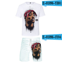 Load image into Gallery viewer, Tupac Amaru Shakur Two Pieces Sets Men 3D T Shirts+Shorts Suit Men Summer Tops Tees Rapper Tupac Fashion T-shirt Men Clothing - Larry's Anything Goes