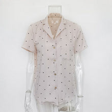 Load image into Gallery viewer, Pocket Long Sleeve Turn Down Collar Women Blouse Office Lady Polka Dot Cotton Casual Shirts 2021 New Spring - Larry's Anything Goes