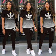 Load image into Gallery viewer, Tracksuits Women 2 Pieces Sets short Sleeve O-Neck Pullover Top Trousers Sportswear Sports Suit Female Clothes Spring 2021 New - Larry's Anything Goes