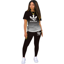 Load image into Gallery viewer, Tracksuits Women 2 Pieces Sets short Sleeve O-Neck Pullover Top Trousers Sportswear Sports Suit Female Clothes Spring 2021 New - Larry's Anything Goes