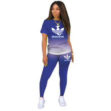 Load image into Gallery viewer, Tracksuits Women 2 Pieces Sets short Sleeve O-Neck Pullover Top Trousers Sportswear Sports Suit Female Clothes Spring 2021 New - Larry's Anything Goes