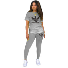 Load image into Gallery viewer, Tracksuits Women 2 Pieces Sets short Sleeve O-Neck Pullover Top Trousers Sportswear Sports Suit Female Clothes Spring 2021 New - Larry's Anything Goes