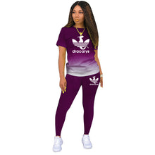 Load image into Gallery viewer, Tracksuits Women 2 Pieces Sets short Sleeve O-Neck Pullover Top Trousers Sportswear Sports Suit Female Clothes Spring 2021 New - Larry's Anything Goes