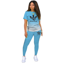 Load image into Gallery viewer, Tracksuits Women 2 Pieces Sets short Sleeve O-Neck Pullover Top Trousers Sportswear Sports Suit Female Clothes Spring 2021 New - Larry's Anything Goes