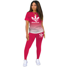 Load image into Gallery viewer, Tracksuits Women 2 Pieces Sets short Sleeve O-Neck Pullover Top Trousers Sportswear Sports Suit Female Clothes Spring 2021 New - Larry's Anything Goes