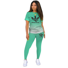 Load image into Gallery viewer, Tracksuits Women 2 Pieces Sets short Sleeve O-Neck Pullover Top Trousers Sportswear Sports Suit Female Clothes Spring 2021 New - Larry's Anything Goes