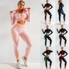 Load image into Gallery viewer, 3 PCS Women Yoga Sets Fitness Sport Wear Leggings High Support Bra Crop Top Workout Clothes Gym Seamless Yoga Suits Gym Clothes - Larry&#39;s Anything Goes