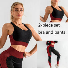 Load image into Gallery viewer, 3 PCS Women Yoga Sets Fitness Sport Wear Leggings High Support Bra Crop Top Workout Clothes Gym Seamless Yoga Suits Gym Clothes - Larry's Anything Goes
