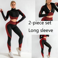 Load image into Gallery viewer, 3 PCS Women Yoga Sets Fitness Sport Wear Leggings High Support Bra Crop Top Workout Clothes Gym Seamless Yoga Suits Gym Clothes - Larry's Anything Goes