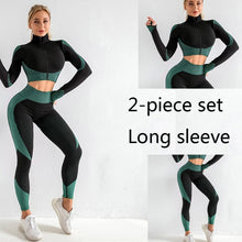 Load image into Gallery viewer, 3 PCS Women Yoga Sets Fitness Sport Wear Leggings High Support Bra Crop Top Workout Clothes Gym Seamless Yoga Suits Gym Clothes - Larry's Anything Goes