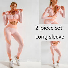Load image into Gallery viewer, 3 PCS Women Yoga Sets Fitness Sport Wear Leggings High Support Bra Crop Top Workout Clothes Gym Seamless Yoga Suits Gym Clothes - Larry's Anything Goes