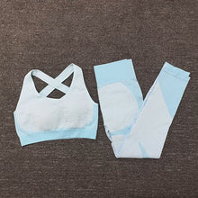 Load image into Gallery viewer, 3 PCS Women Yoga Sets Fitness Sport Wear Leggings High Support Bra Crop Top Workout Clothes Gym Seamless Yoga Suits Gym Clothes - Larry's Anything Goes
