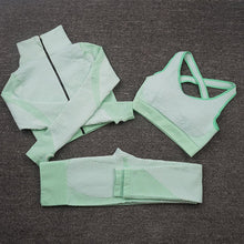 Load image into Gallery viewer, 3 PCS Women Yoga Sets Fitness Sport Wear Leggings High Support Bra Crop Top Workout Clothes Gym Seamless Yoga Suits Gym Clothes - Larry's Anything Goes