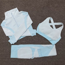Load image into Gallery viewer, 3 PCS Women Yoga Sets Fitness Sport Wear Leggings High Support Bra Crop Top Workout Clothes Gym Seamless Yoga Suits Gym Clothes - Larry's Anything Goes