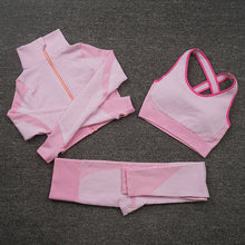 Load image into Gallery viewer, 3 PCS Women Yoga Sets Fitness Sport Wear Leggings High Support Bra Crop Top Workout Clothes Gym Seamless Yoga Suits Gym Clothes - Larry's Anything Goes