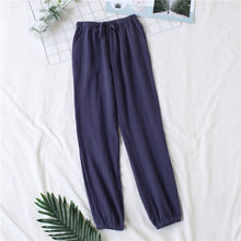 Load image into Gallery viewer, Japanese pajamas men and women spring and autumn home pants cotton washed double gauze loose comfortable trousers casual pants - Larry's Anything Goes
