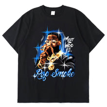 Load image into Gallery viewer, 2021 New Pop Smoke Fashion T Shirt Hip Hop Streetwear Male T-Shirt Men Rapper The Woo King Casual Tops 100% Cotton Tee Shirt - Larry's Anything Goes
