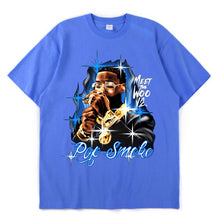 Load image into Gallery viewer, 2021 New Pop Smoke Fashion T Shirt Hip Hop Streetwear Male T-Shirt Men Rapper The Woo King Casual Tops 100% Cotton Tee Shirt - Larry's Anything Goes
