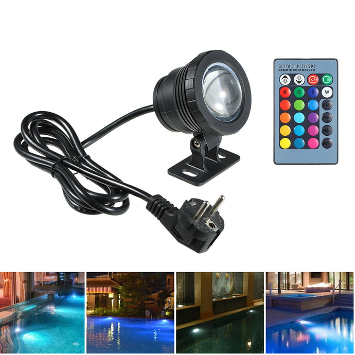 20W RGB Led Underwater Light Waterproof IP65 Fountain Pool Ponds Aquarium Tank Lamp 16 color+ Remote controller Spot Lights - Larry's Anything Goes