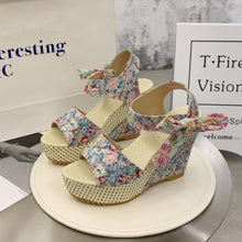 Load image into Gallery viewer, INS Hot Lace Leisure Women Wedges Heeled Women Shoes 2021 Summer Sandals Party Platform High Heels Shoes Woman - Larry's Anything Goes