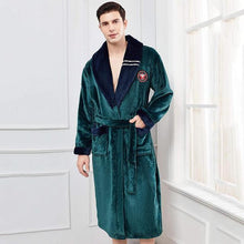 Load image into Gallery viewer, Men Casual Kimono Bathrobe Autumn Winter Flannel Long Robe Thick Warm Sleepwear Plus Size 3XL Nightgown Male Loose Home Wear - Larry's Anything Goes