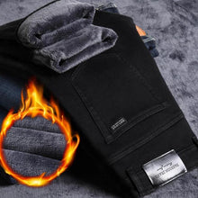 Load image into Gallery viewer, 2021 Winter Jeans Men Black Slim Fit Stretch Thick Velvet Pants Warm Jeans Casual Fleece Trousers Male Plus Size - Larry's Anything Goes