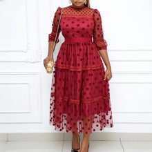 Load image into Gallery viewer, Elegant Polka Dot Party Dress Big Size Red Birthday Outfits Sexy Retro Classy Tulle Dress A line Slim Fit Spring Summer Clothes - Larry's Anything Goes